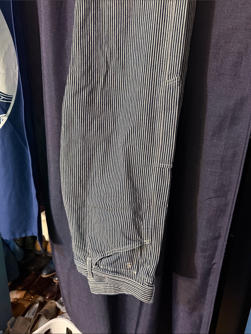 Todd Snyder Navy & White Pinstripe Cargo Pants